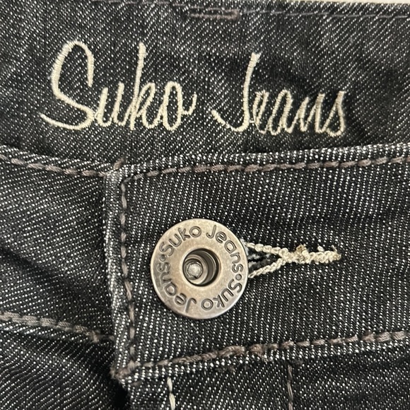 Suko Black Distressed Jeans With Silver Studs, Size 12 - Picture 5 of 6